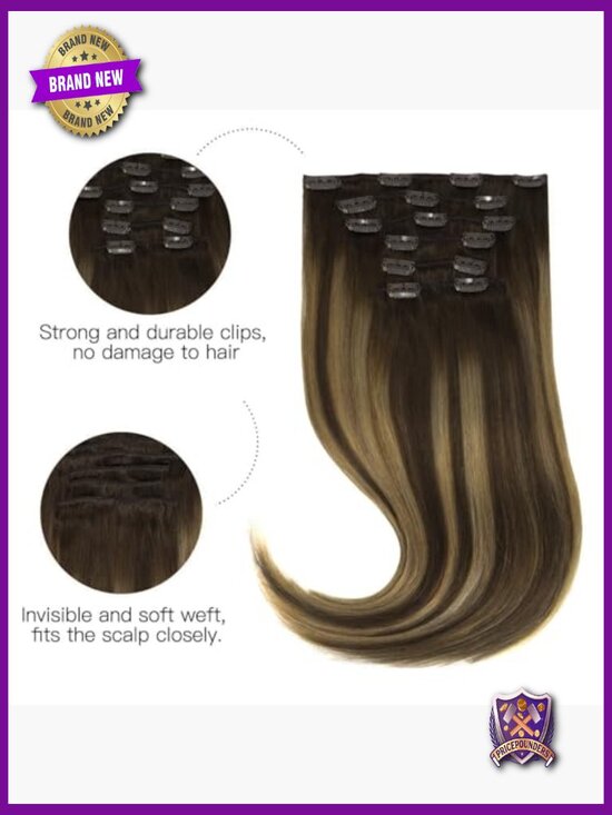 Real Human Hair Clip In Extensions 16 Inch 120g Straight Remy main image 5